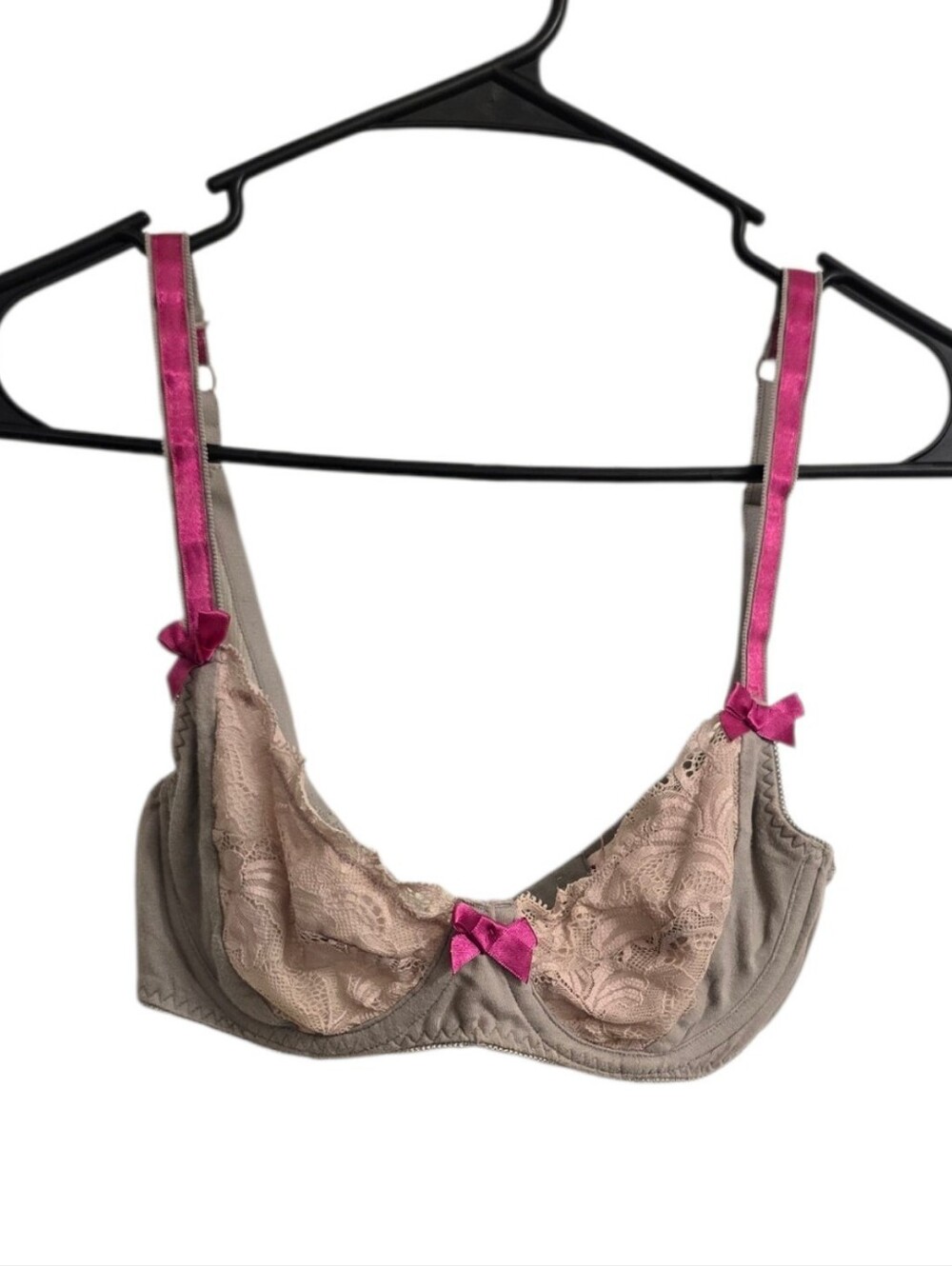 Anthropologie Pinkerton Romantic Gray Pink Cottage Y2k Bra S